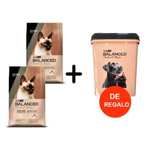 2 Bolsas Balanced Natural Recipe Gato Adulto Merluza 7,5kg + Tacho Grande De REGALO