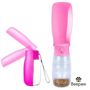 Botella Dispensadora De Agua Y Comida Rosa