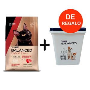 Balanced Natural Recipe Gato Adulto Carne Arg 15kg + REGALO Almacenadora
